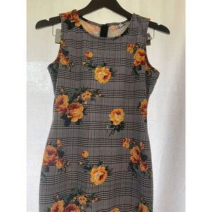 Yellow rose plaid dress